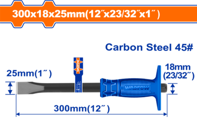 Зубило с протектором 25х18х300 мм (6/36) WADFOW WCC1302