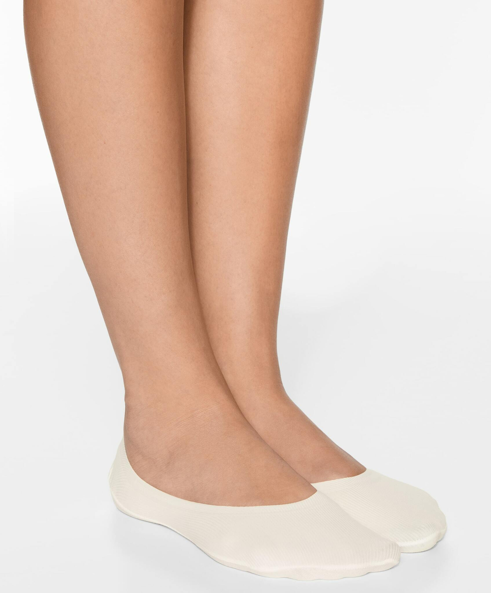 OYSHO Две пары носков-следков из смесовой микрофибры со средним вырезом, светлый экрю