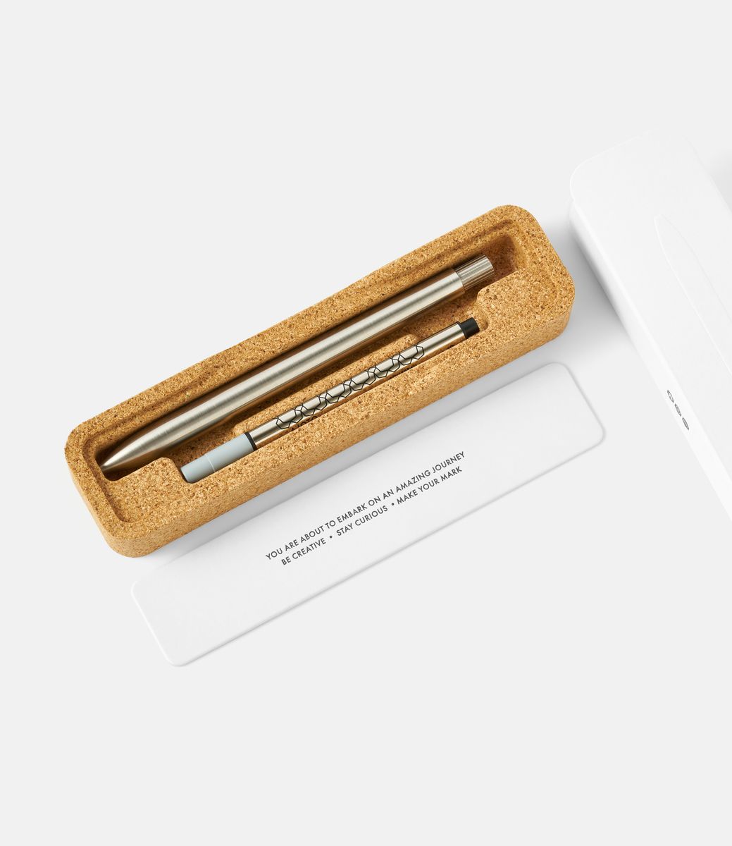 Ajoto The Pen Stainless Steel Natural Brushed — ручка-роллер из стали