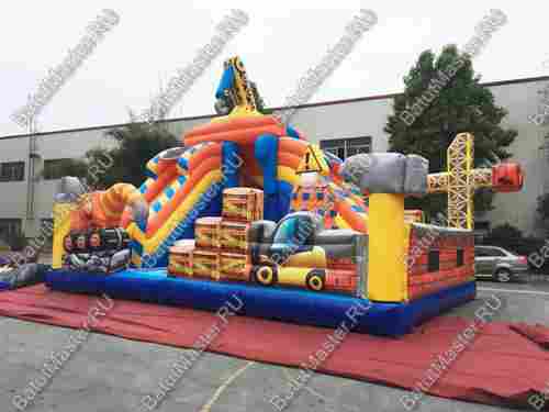 Коммерческий надувной батут "Большая стройка" 10*4,5*7 м