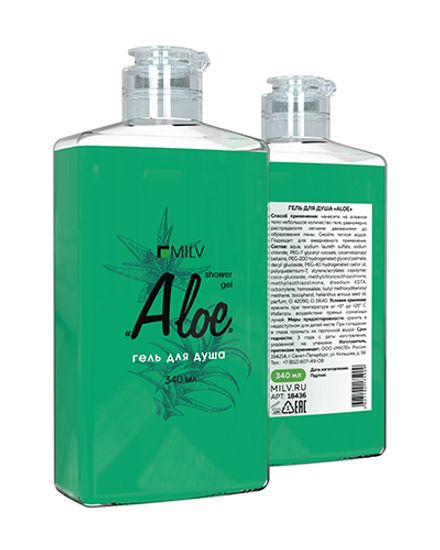 Гель для душа Milv «ALOE». 340 мл