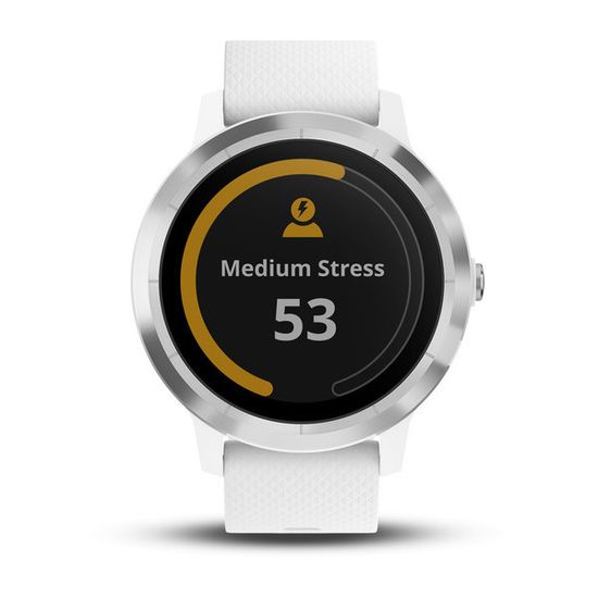 Смарт часы Garmin Vivoactive 3, серебристые с белым ремешком 010-01769-22