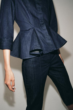 ZARA ДЖИНСЫ КАПРИ — ZW COLLECTION, СИНИЙ