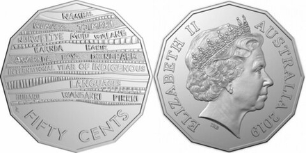 Австралия 50 центов, 2019 Международный год языков коренных народов