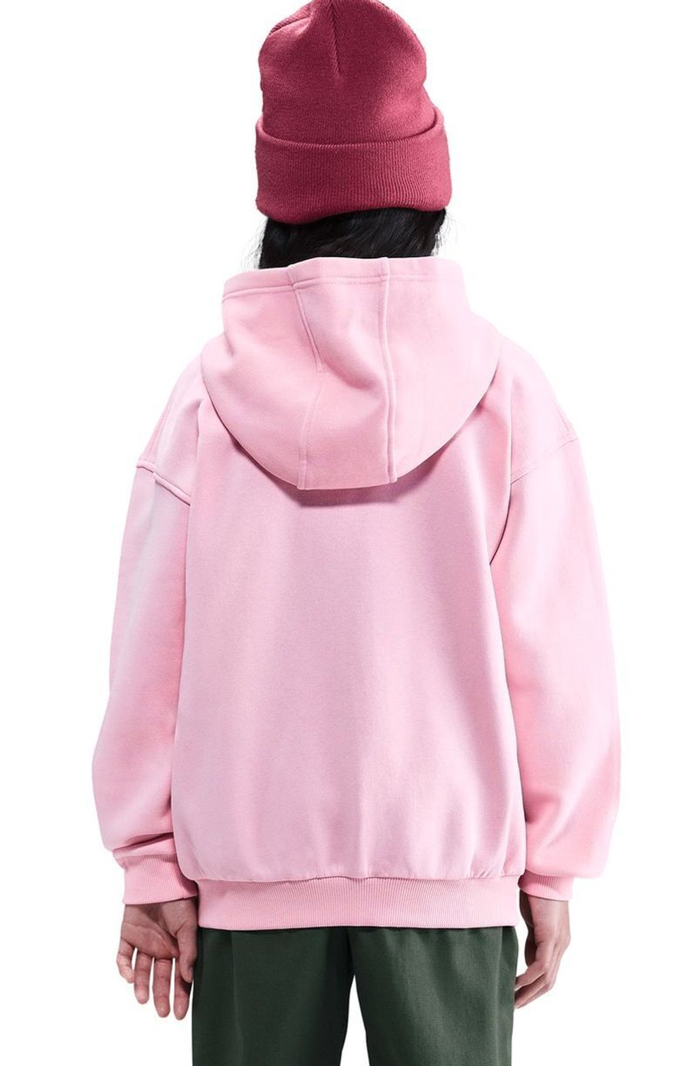Кофта для девочки теннисная Nike Kids Sportswear Club Fleece Oversized Full Zip - med soft pink/white