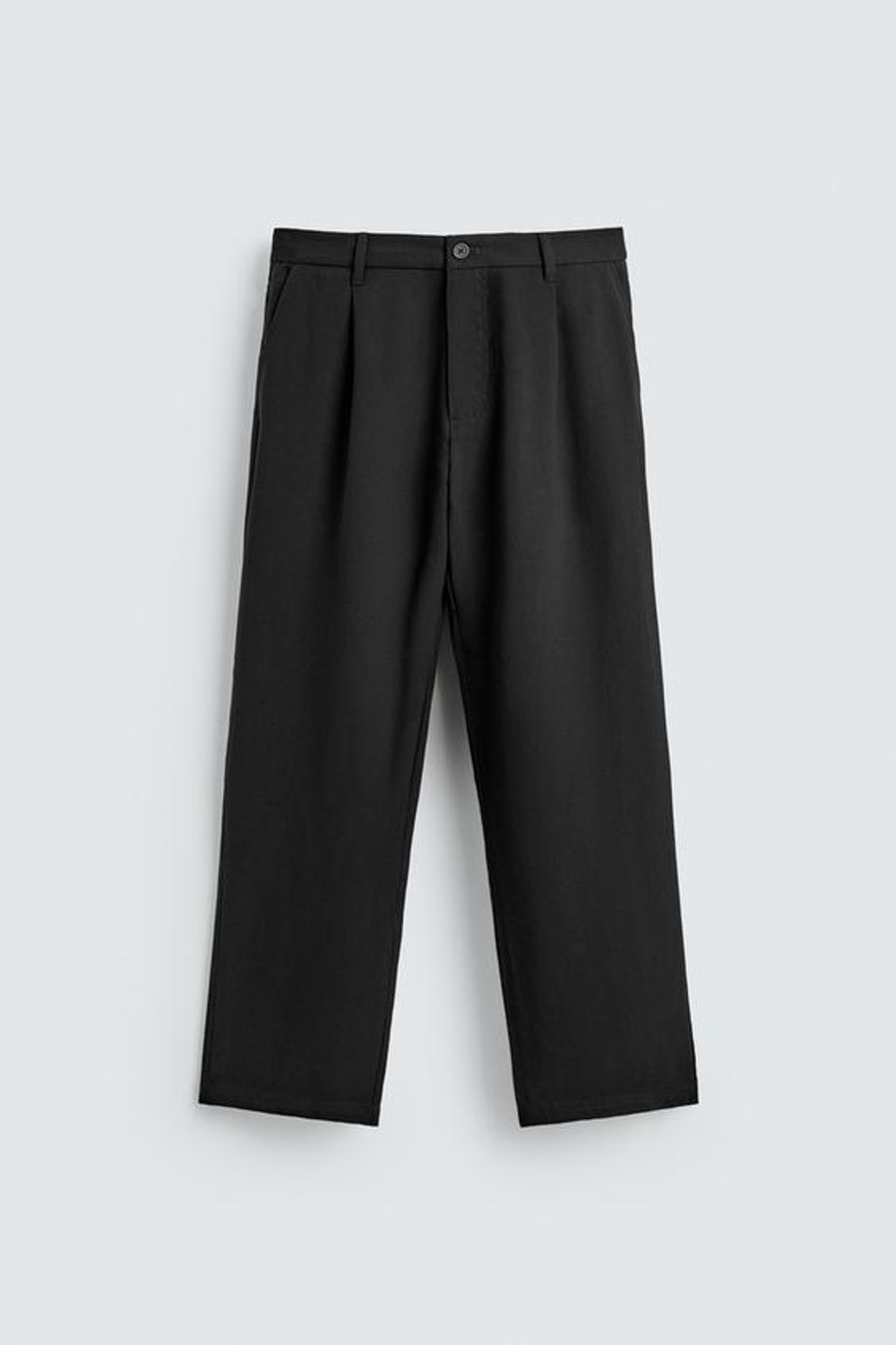 ZARA СТРУЯЩИЕСЯ БРЮКИ RELAXED FIT, ЧЕРНЫЙ