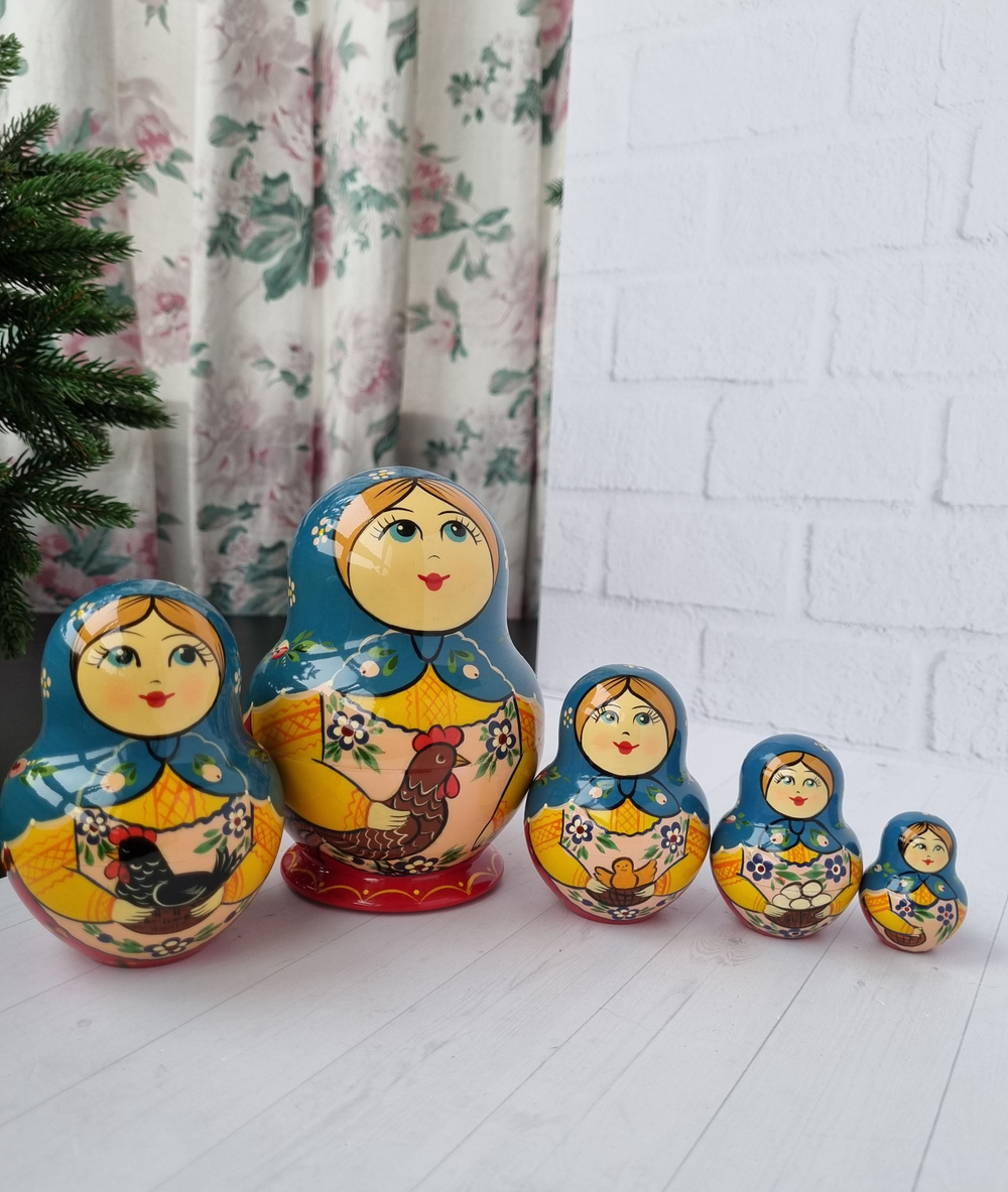 Матрёшка "С курочкой" традиция 5м 15см пузатая