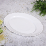 Блюдо сервировочное «White magic» 35*24,8*3см стеклокерамика Фестоны