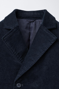 ZARA БЛЕЙЗЕР КОСТЮМНЫЙ БАРХАТНЫЙ, МОРСКОЙ СИНИЙ