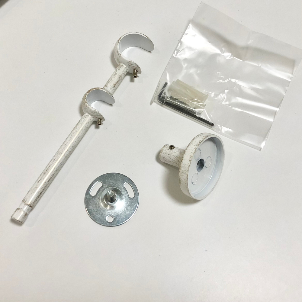 Карниз кованый для штор Луксор d25/16 мм двухрядный, цвет белое золото