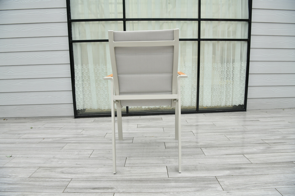 "Кейптаун" стул алюминиевый, ткань текстилен, цвет белый