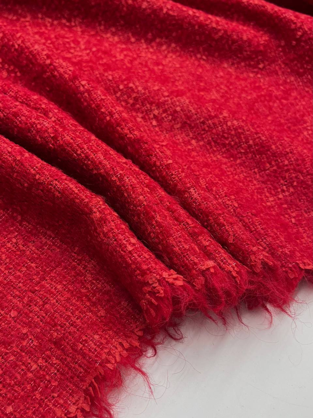 Твид шерсть с шелком и п/э красный