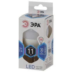 Лампа светодиодная ЭРА STD LED P45-11W-840-E14 11Вт шар нейтральный белый свет Е14 | Лампы cветодиодные Шар (G/P)