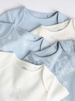 Боди с коротким рукавом для малышей Next N27-279, 5 шт., Молочный, Голубой