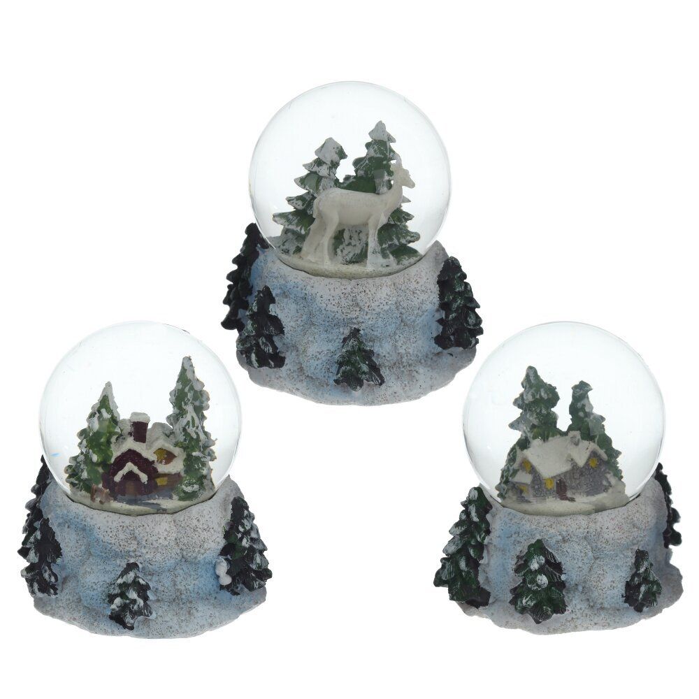 GAEM Фигурка декор в стекл шаре "Домик/Олень", D 6.5 см, L9 W8 H9 см, 3в.