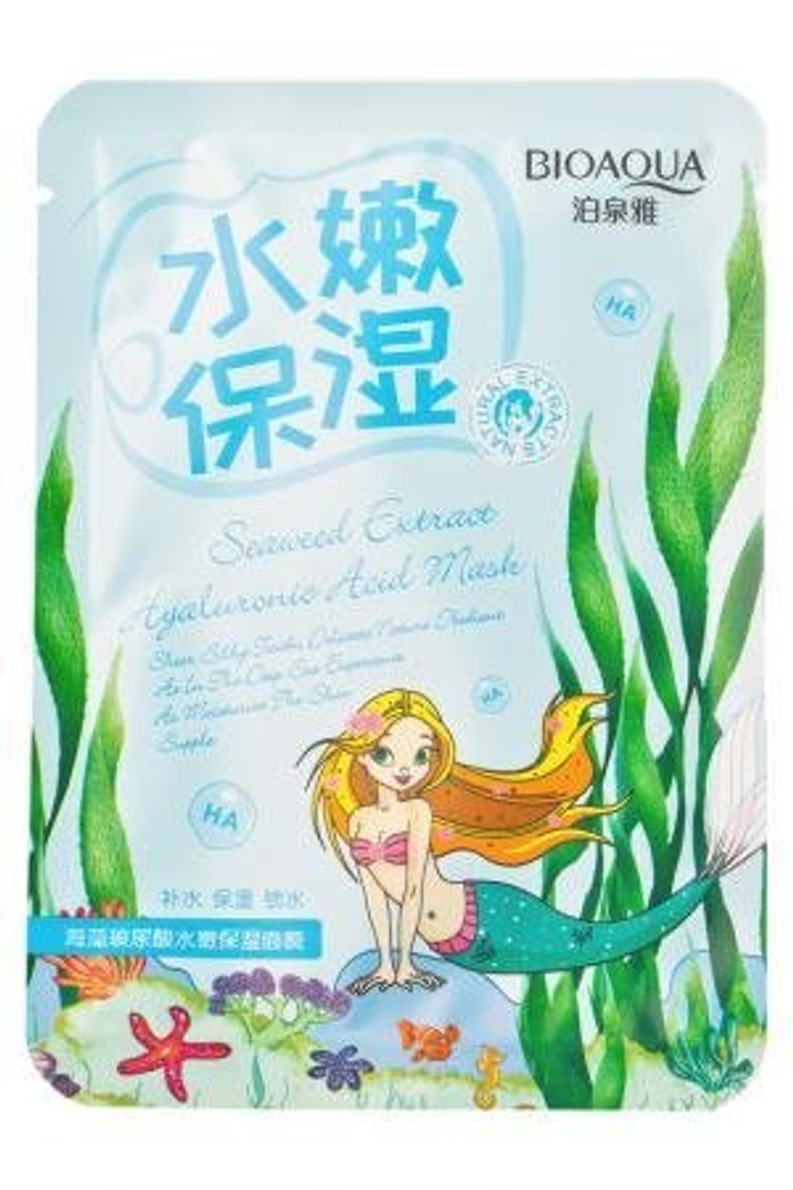Маска для лица BioAqua HA Морские водоросли, гиалуроновая кислота, омолаживает Natural Extract Mask