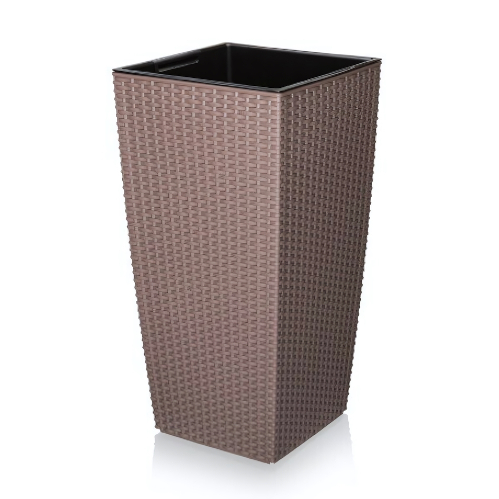 Кашпо "Camellia" ротанг, вставка V= 9л 245*245*285 серо-коричневый