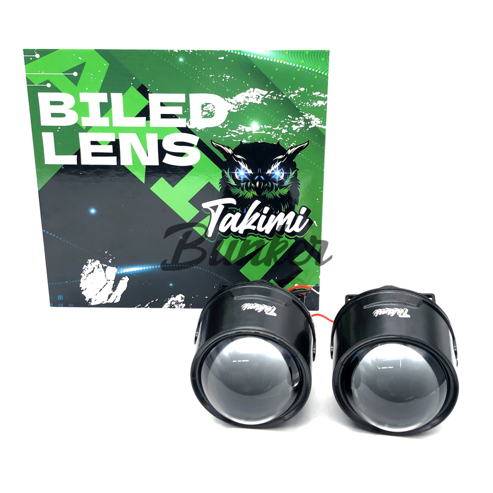 Светодиодные линзы Bi-Led модули для ПТФ Toyota TaKiMi GTR FOG 3.0" 6000K 12V