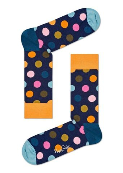 Темно-синие носки унисекс Big Dot Sock в цветной горох (Размер: 25) (Цвет: темно-синий)