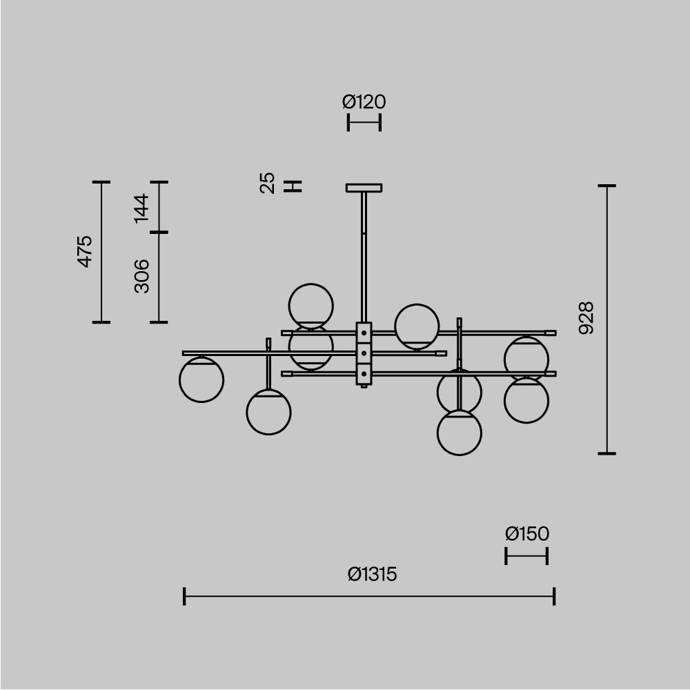 Подвесной светильник Maytoni MOD048PL-09G