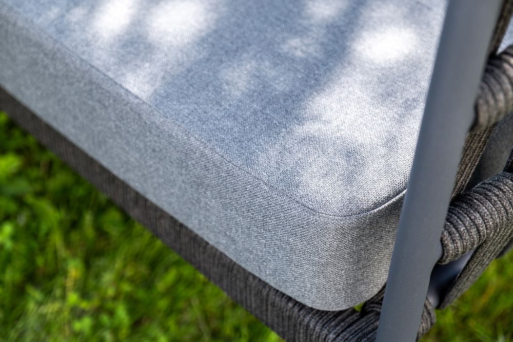 "Диего" лаунж-зона 4-местная плетеная из роупа (веревки), каркас алюминиевый темно-серый, роуп темно-серый