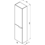 Шкаф пенал Ravak SB Classic II 40 L X000001473 подвесной Белый Серый