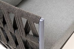 "Диего" лаунж-зона 4-местная плетеная из роупа (веревки), каркас алюминиевый темно-серый, роуп темно-серый