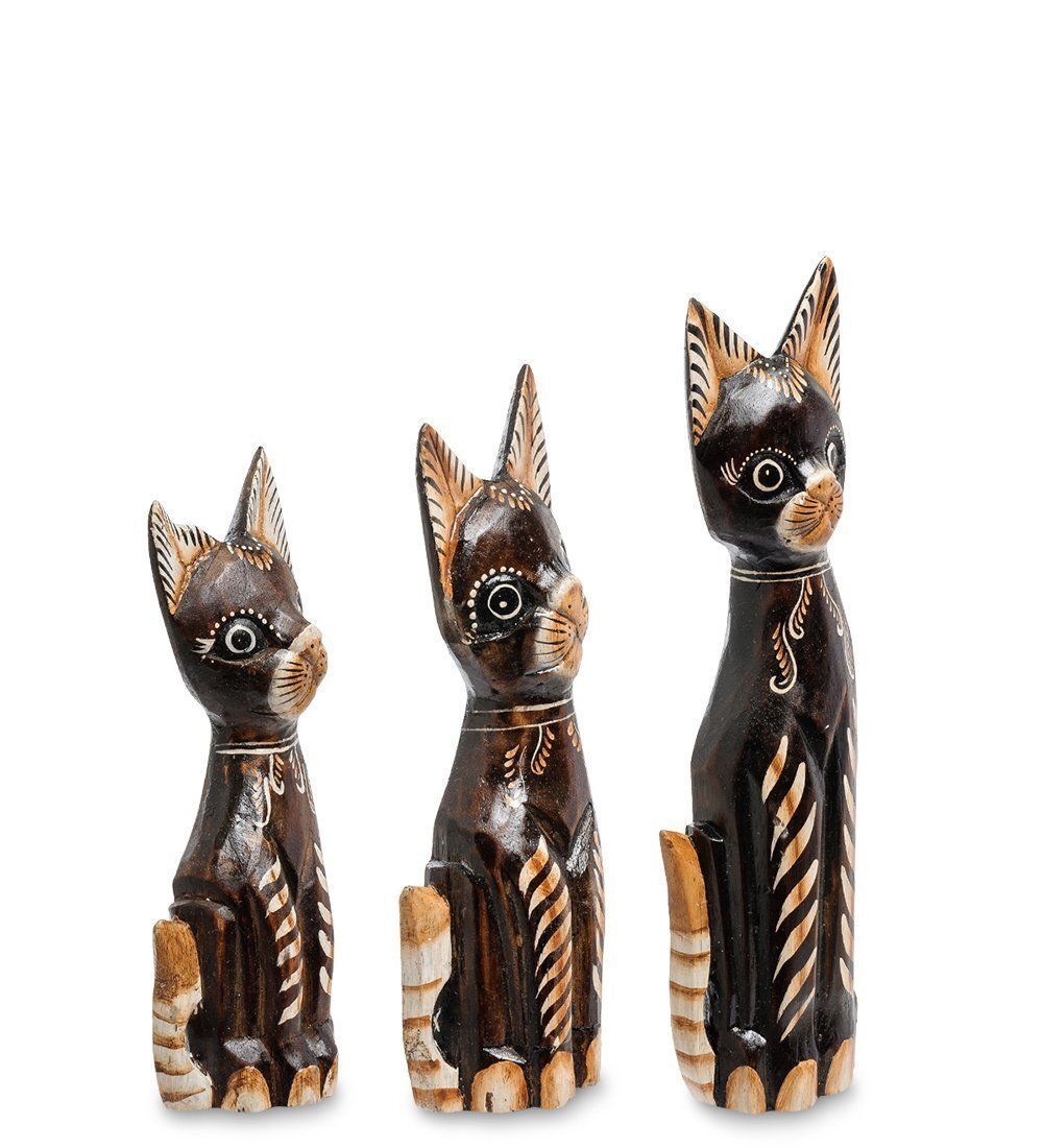 99-246 Фигурка «Кошка» н-р из трех 30,25,20 см (албезия, о.Бали)