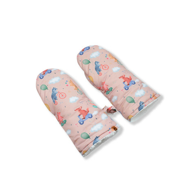 120-124 Муфта на коляску пудра "Лесные зверята"