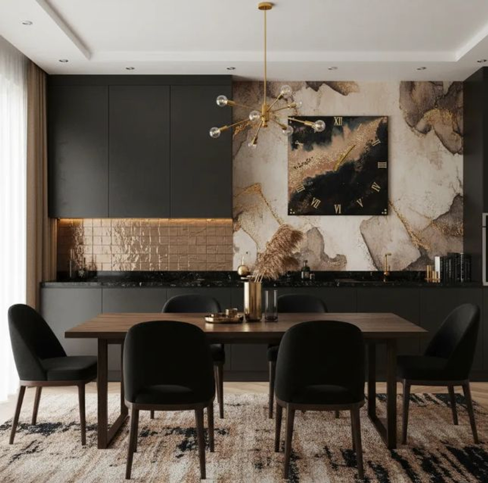 Настенные часы-картина из эпоксидной смолы ручная работа