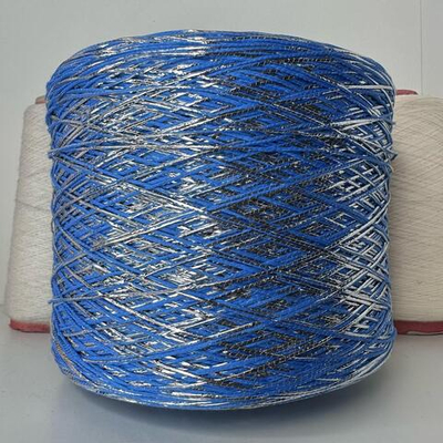 VAMP - Luxury Production by Ri.go.; 90% хлопок, 8% фольга, 2% п/л; 200м/100гр; col.6017 цвет: ярко-синий, фольга серебро