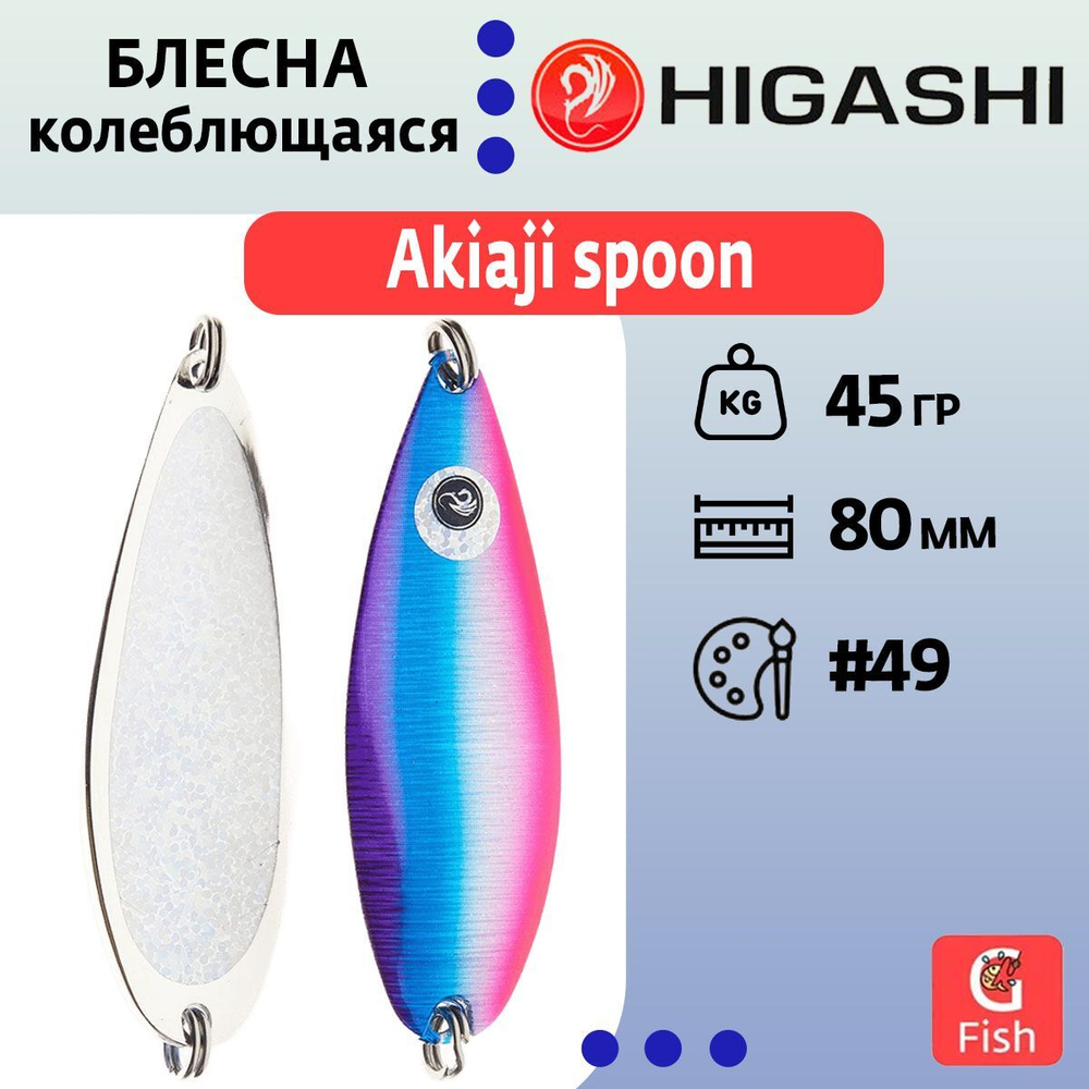 Блесна колеблющаяся HIGASHI Akiaji spoon 45g#19