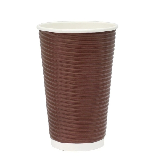 СТАКАН БУМАЖНЫЙ 400 мл. бордо 3 д. 50\500 ШТ.