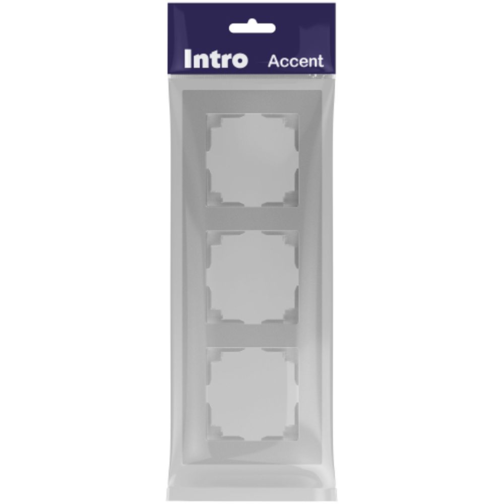 Рамка для розеток и выключателей Intro Accent 6-503-03 на 3 поста, СУ, алюминий