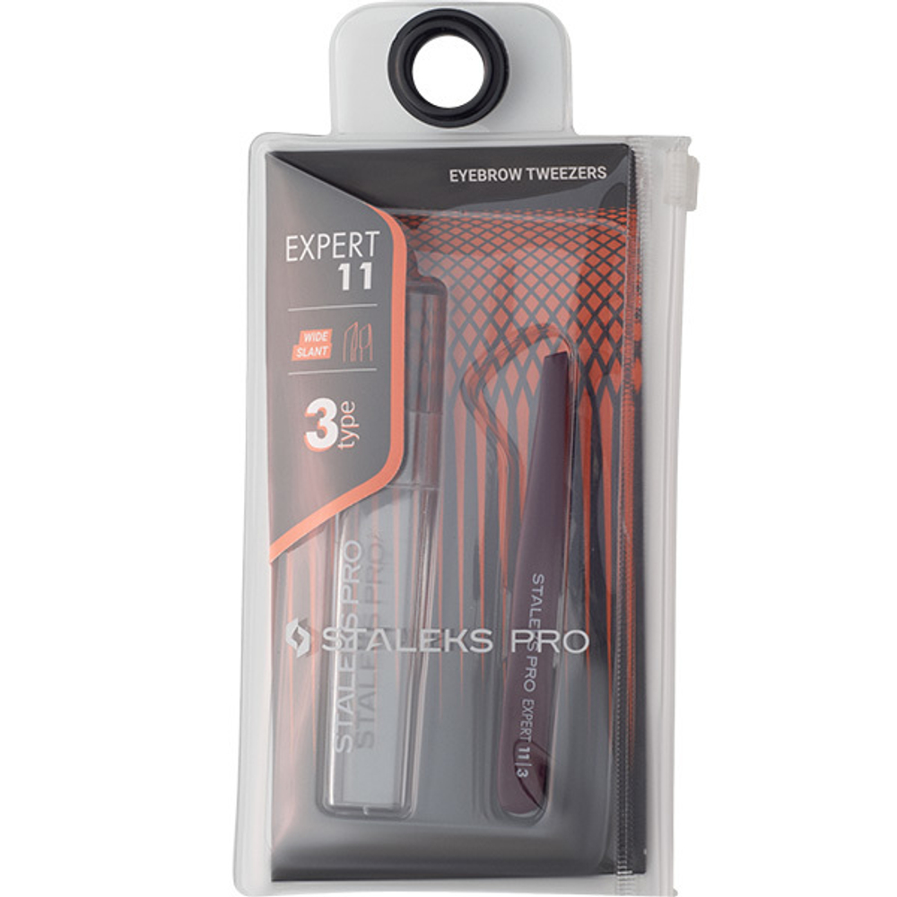 Пинцет EXPERT 11 TYPE 3мм (П-27) широкие скошенные кромки Фиолетовый (TE-11/3) СТАЛЕКС