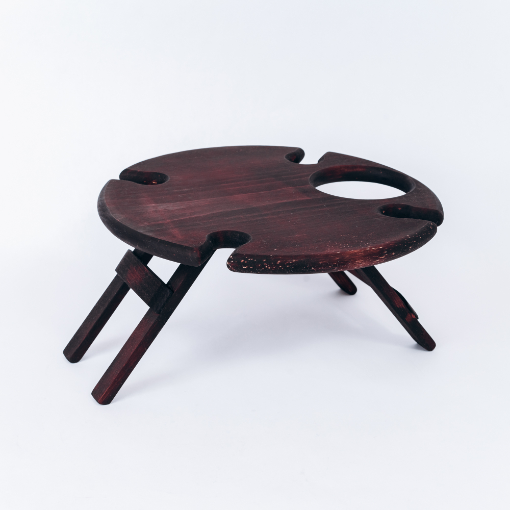 Винный столик со складывающимися ножками из Сибирского Кедра VN10