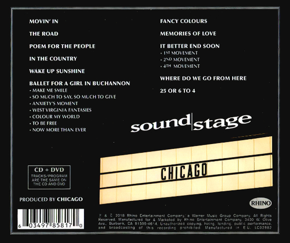 Chicago / Chicago II - Live On Soundstage (CD+DVD)
