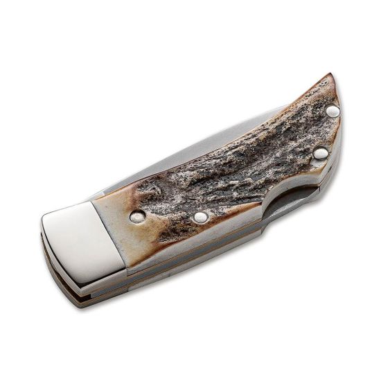 Складной нож Boker 111006 Pocket Hirschhorn c клинком из стали 4034 Stainless Steel, рукоять Рог / нейзильбер
