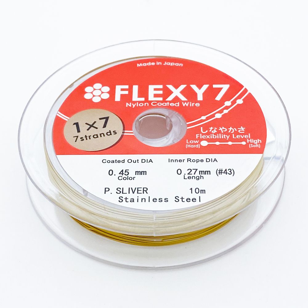 Ювелирный тросик Flexy7, цвет золото, толщина 0,45 мм, цена за катушку 10 метров