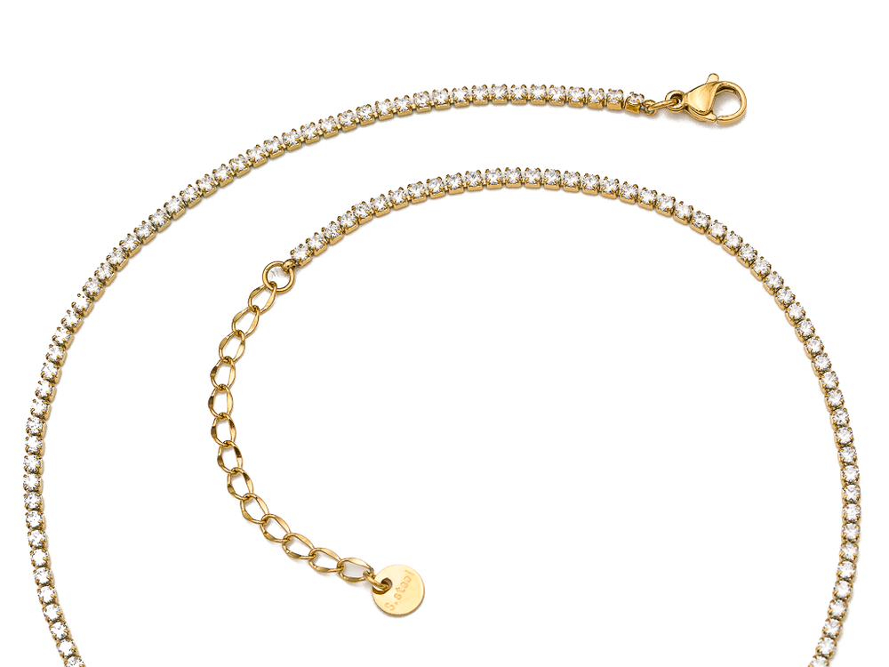 Колье со стразами 2мм, сталь