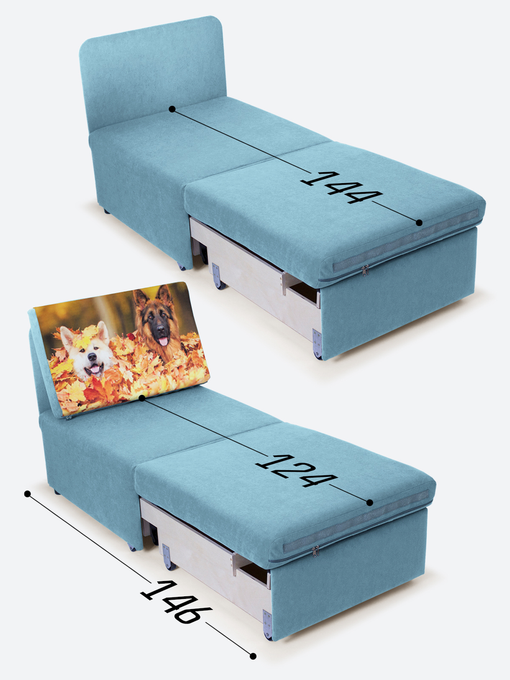 Кресло-кровать "Миник", купон Собаки