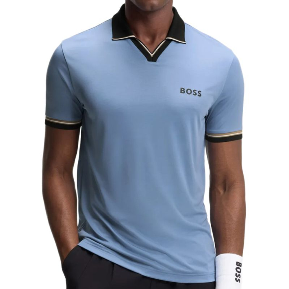 Теннисное поло BOSS TOC Serve 2 - light/pastel blue