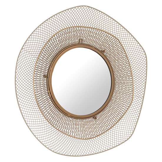 Зеркало настенное vinger, D79 см, бежевое/золотое