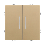 Выключатель 2-клавишный 10А/250В с LED подсветкой, золотой Kollinger Eclipse EC-010GD