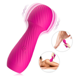 Ярко-розовый мини-вибратор с рельефной поверхностью - 13,6 см. (Цвет: ярко-розовый)