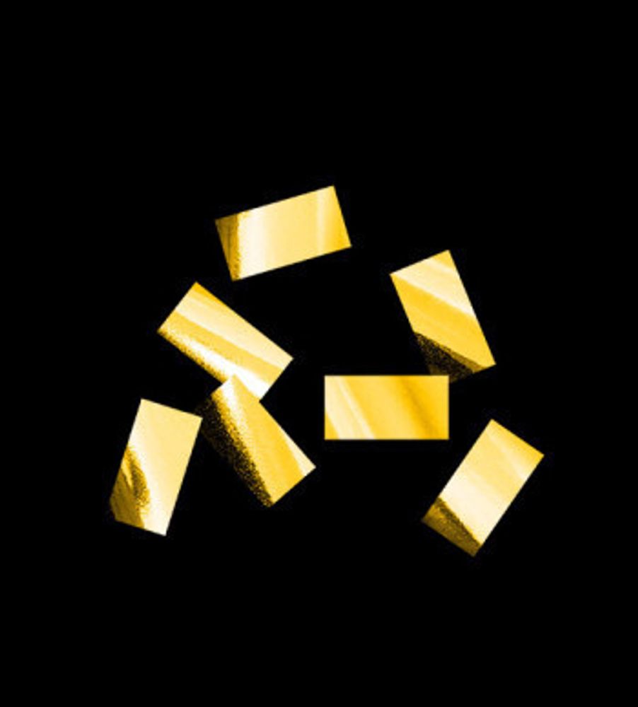Конфетти фольга, Прямоугольник Золото, 1*2см, 100г.