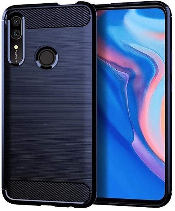 Чехол для Huawei P Smart Z (Y9 Prime 2019, Enjoy10 Plus, Honor 9X Premium) цвет Blue (синий), серия Carbon от Caseport