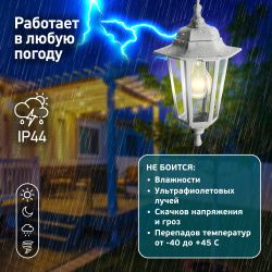 Садово-парковый светильник ЭРА НСУ 06-60-001 белый 6 гранный подвесной IP44 Е27 max60Вт