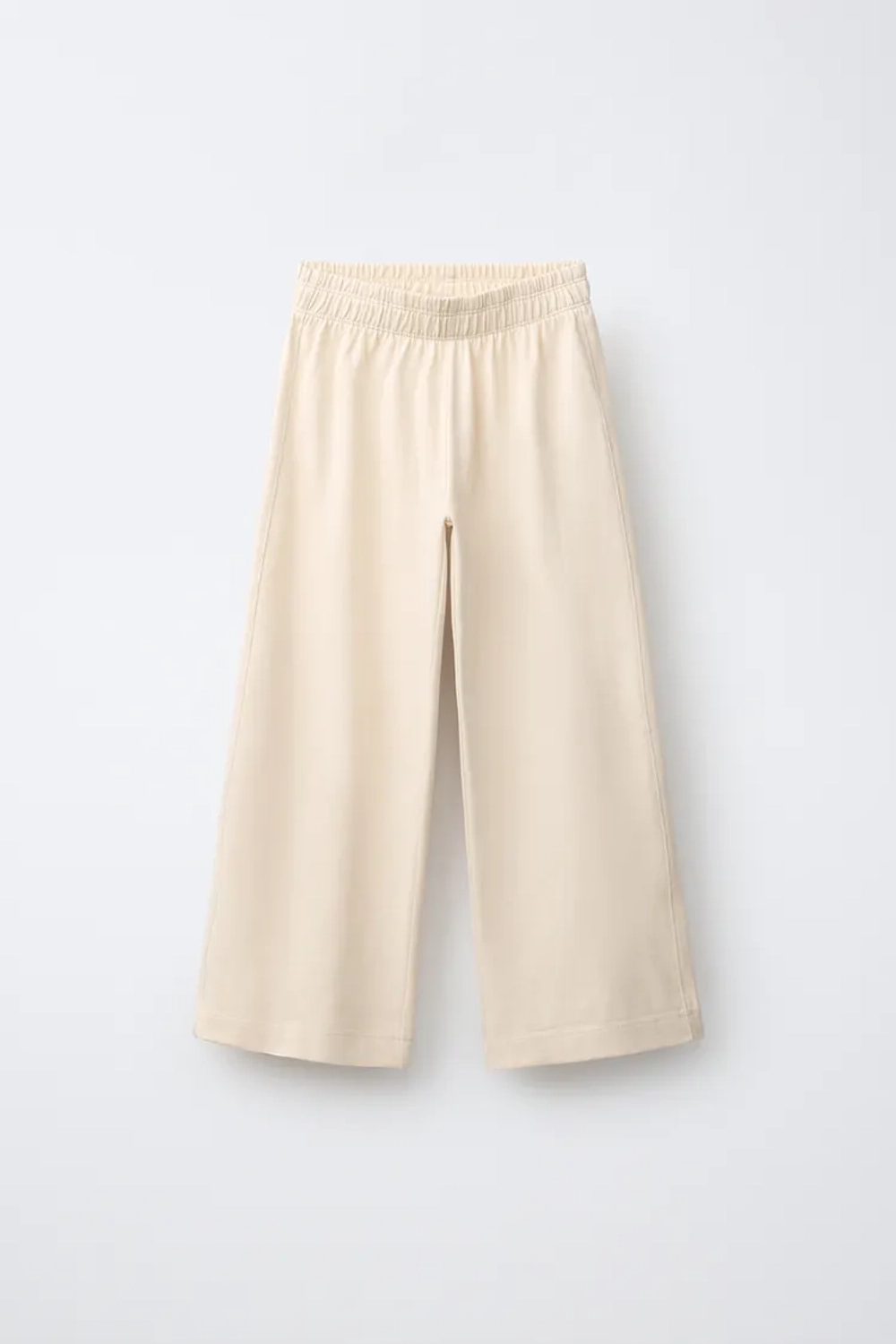 ZARA ПЛОТНЫЕ БРЮКИ WIDE LEG, ЭКРЮ