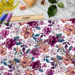 Ткань шелк Армани скульптура сиреневых и бронзовых цветов